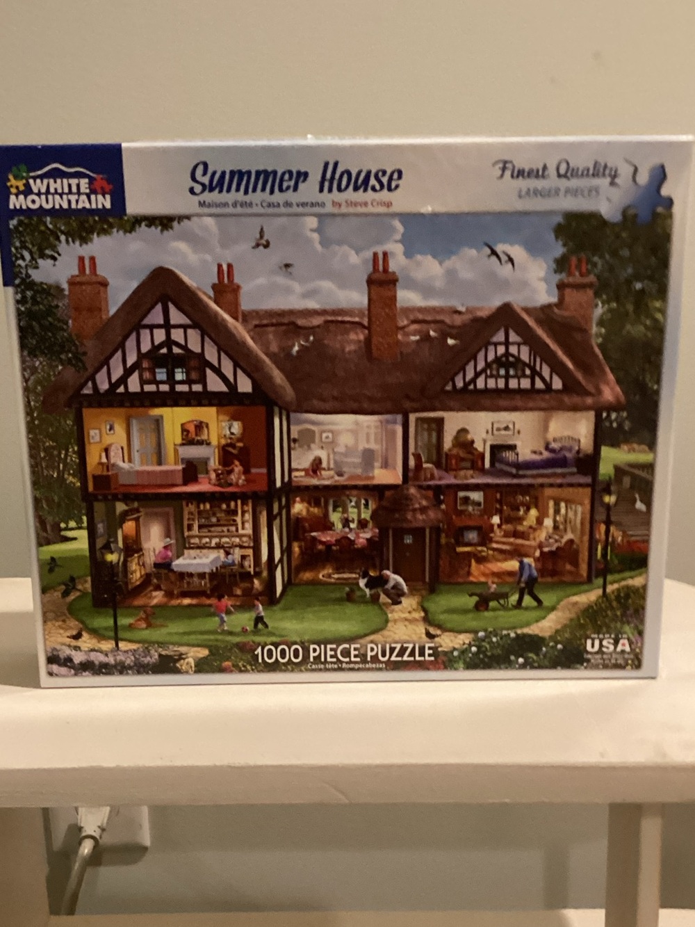 White Mountain Summer House Puzzle — Bright Multicolor Cottage Scene